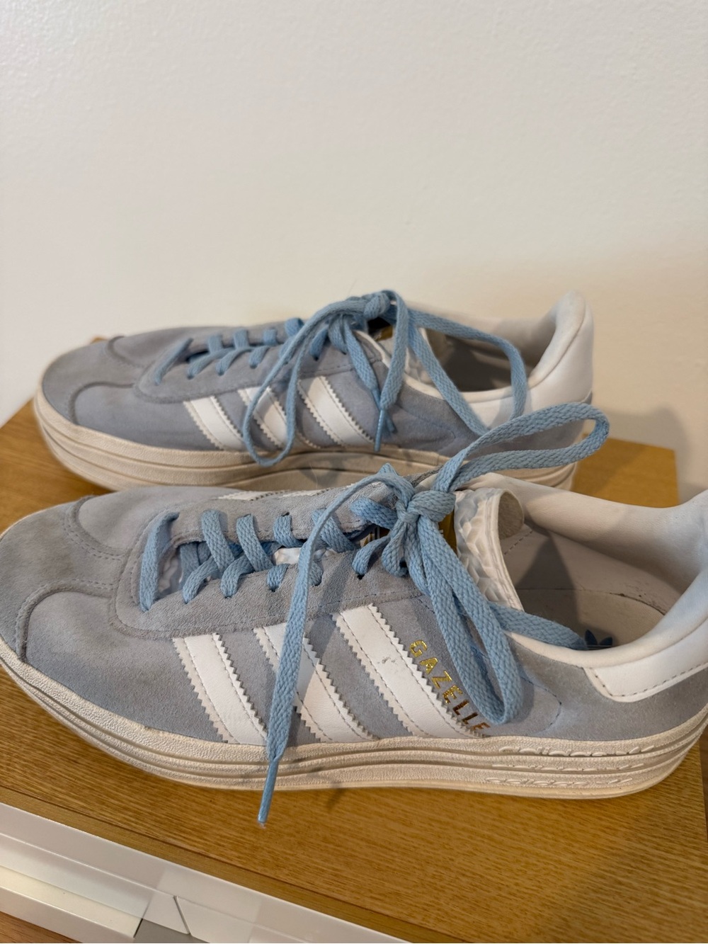 adidas Gazelle women’s Suede Sneakers - Light Blue & White